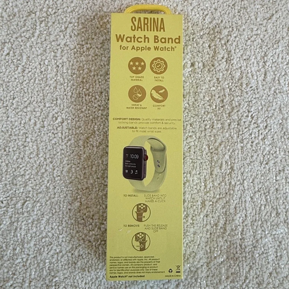 Sarina Watch Band for Apple Watch Series 1-7 Yellow 42mm 44mm 45mm NewAdjustable